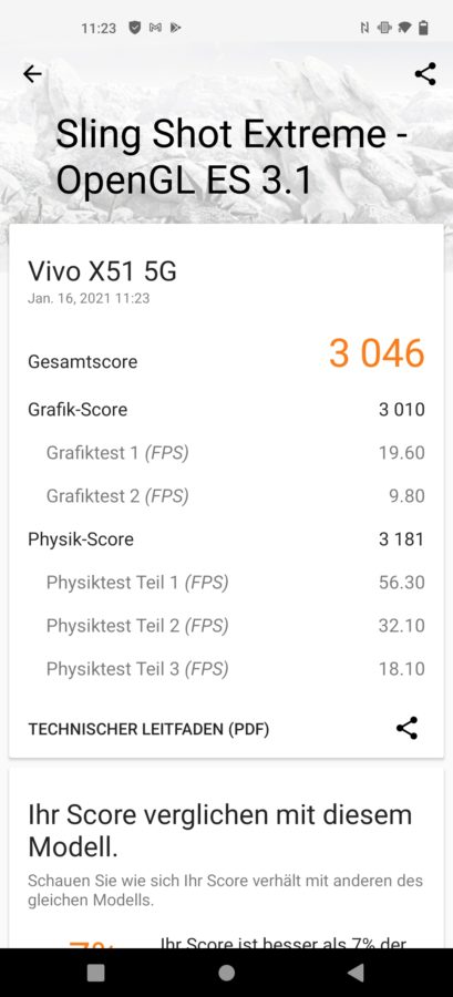 Vivo X51 5G 3dmark