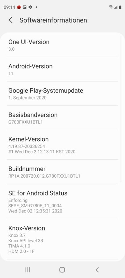 Samsung Galaxy s20 fe 19 091445 Settings