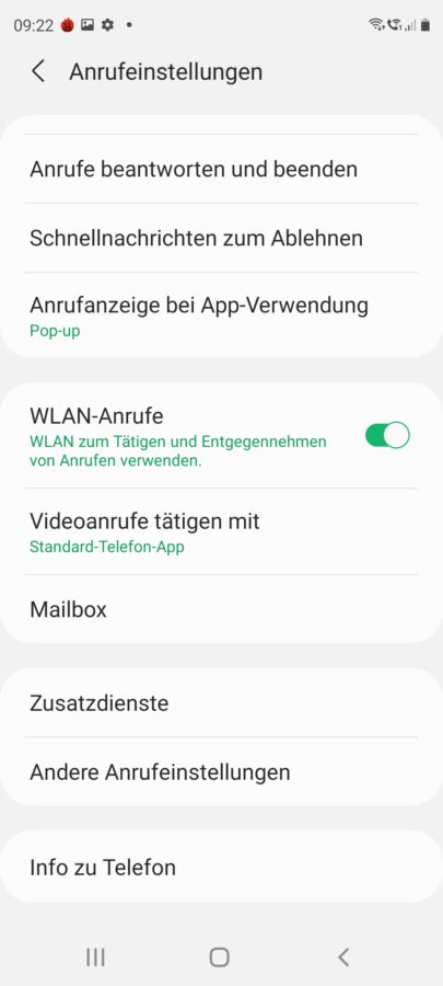 Samsung Galaxy s20 fe 19 092231 Call settings