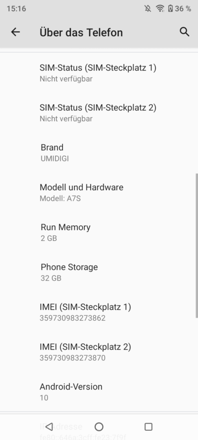 Umidigi A7S Test System Benches7