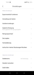 Xiaomi Mi Vacuum 2 Pro Test App Einstellungen