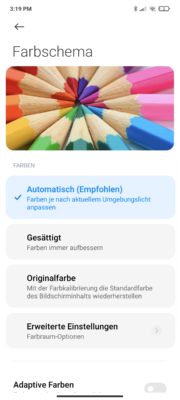 Displayeinstellungen Poco F3 Test 3
