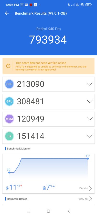 redmi k40 pro antutu