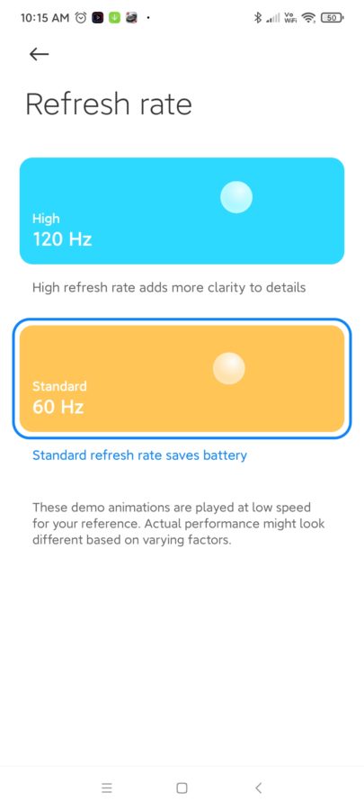 redmi k40 pro display settings 120hz 60hz