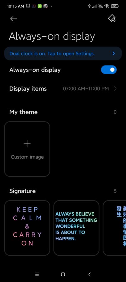 redmi k40 pro display settings aod