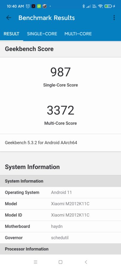 redmi k40 pro geekbench