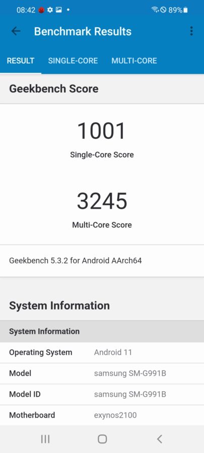 Samsung galaxy s21 4 084206 Geekbench 5