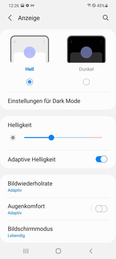 Samsung galaxy s21 display settings 1