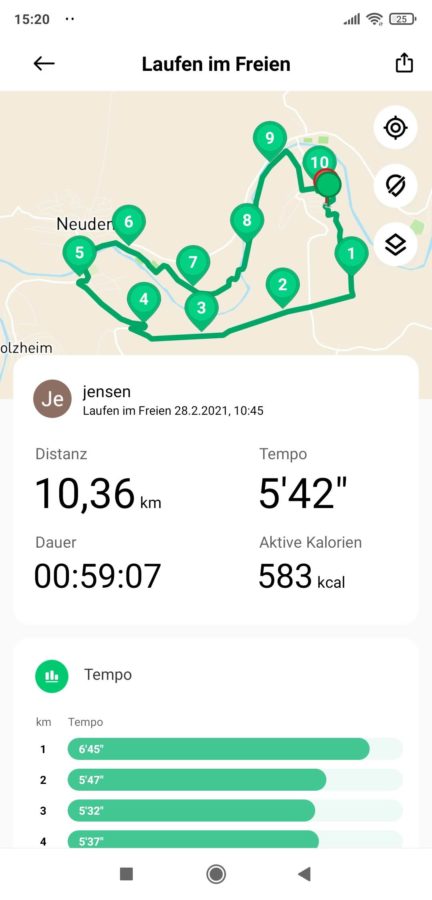 Xiaomi Wear App Laufen 01