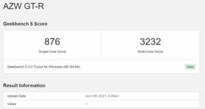 Beelink gtr gr7  geekbench 5 2