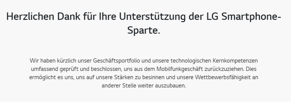 LG beendet das Smartphone Geschäft