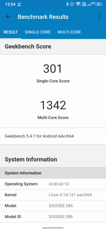 doogee s86 geekbench