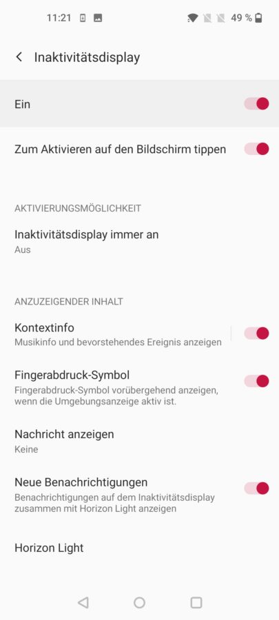 OnePlus 9 Testbericht Screenshot AOD