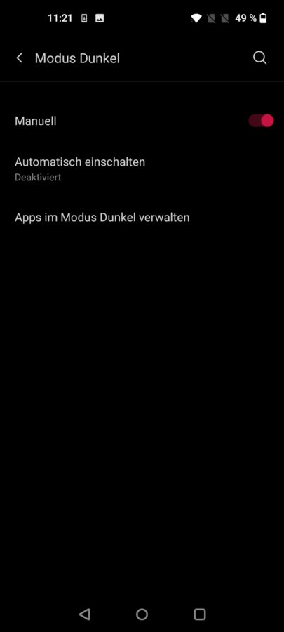 OnePlus 9 Testbericht Screenshot Dark Mode