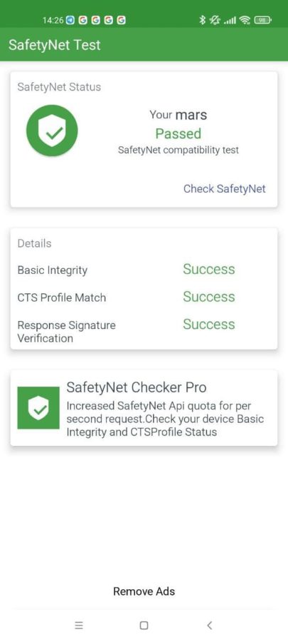 Xiaomi Mi 11 Pro safetynet