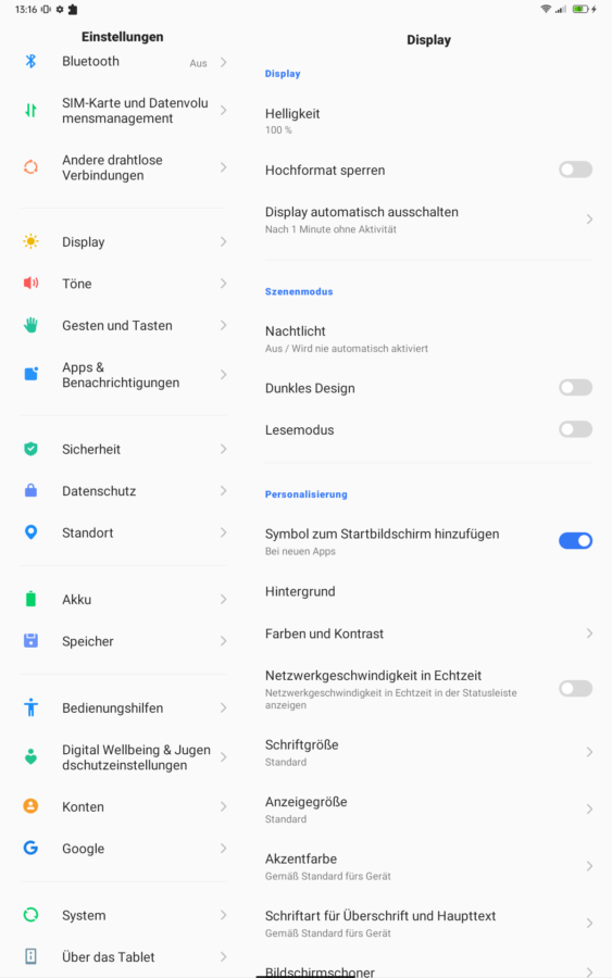 Blackview Tab 9 android 10 displaysettings 1