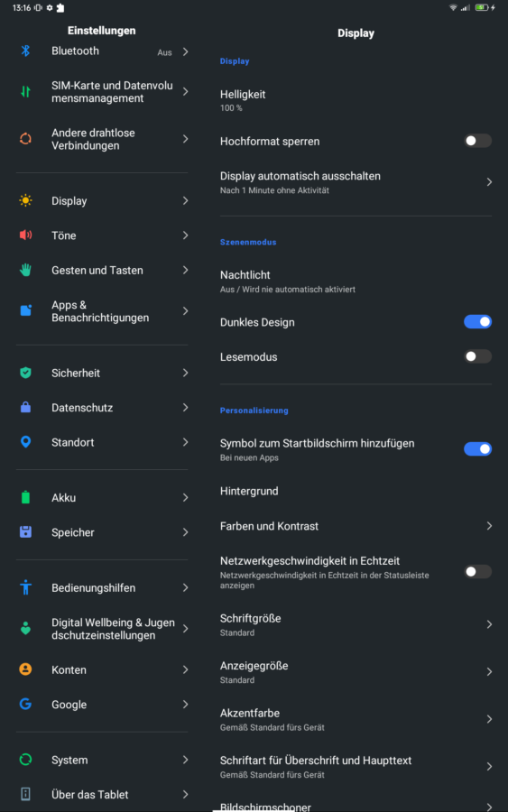 Blackview Tab 9 android 10 displaysettings 2