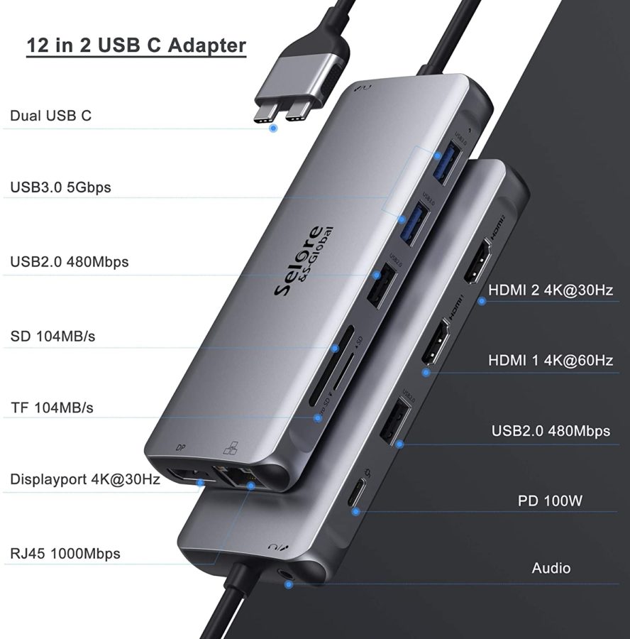 Selore USB-C Hub 12 in 2