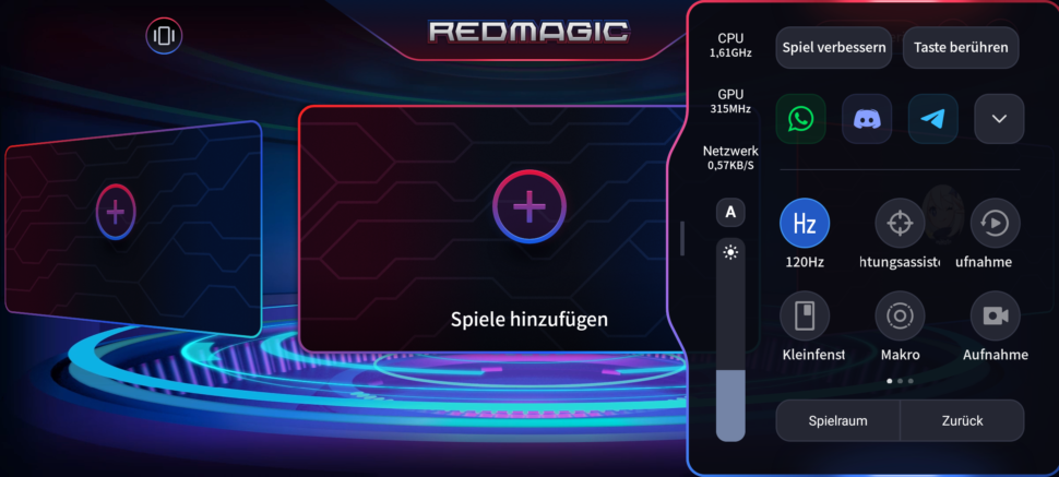 Game Center Umgebung RedMagic 4