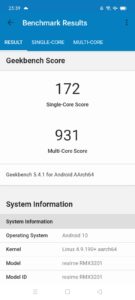 Realme C21 Test Screenshot Geekbench 1