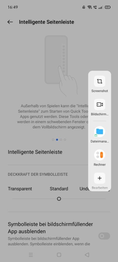 Realme C21 Test Screenshot Seitenleiste 1