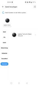 Realme Saugroboter Test Screenshot Einrichtung 2