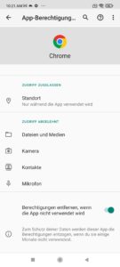 App Berechtigungen 1