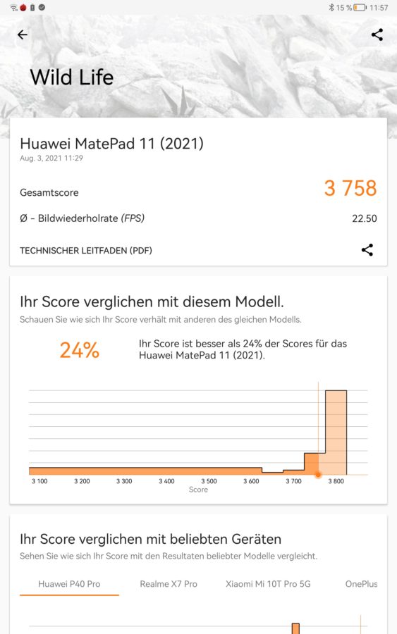 huawei matepad 11 stylus benchmark 3dmark