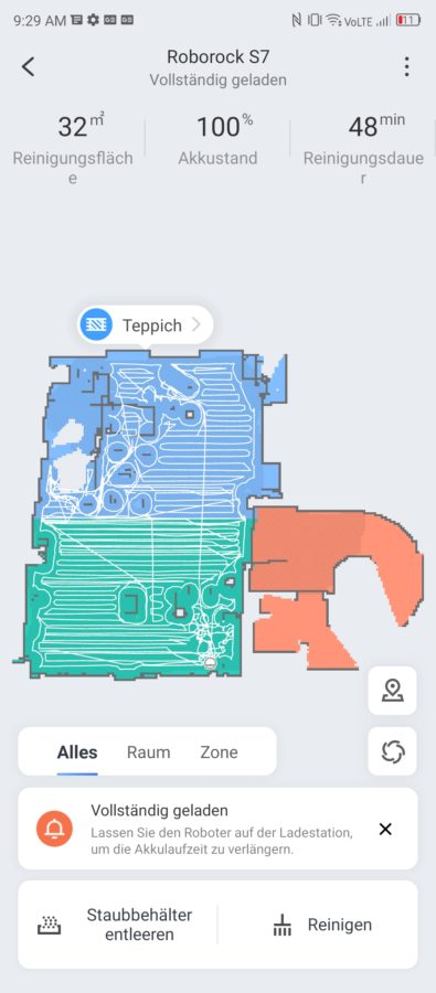 Roborock S7 mit Absaugstation App 1