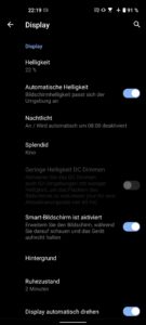 Asus ZenFone 8 Test Displayeinstellungen