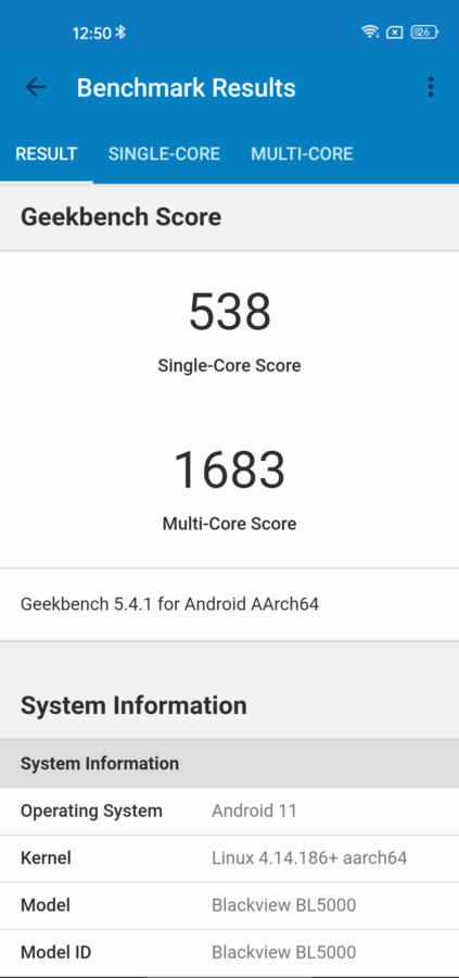 blackview bl5000 geekbench