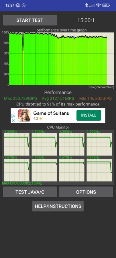 Xiaomi Mix 4 throttle Test