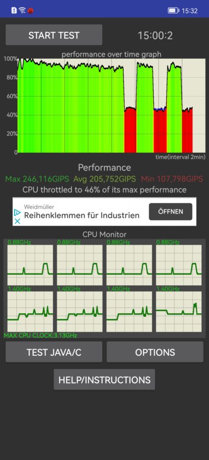 huawei p50 pro cpu throtteling