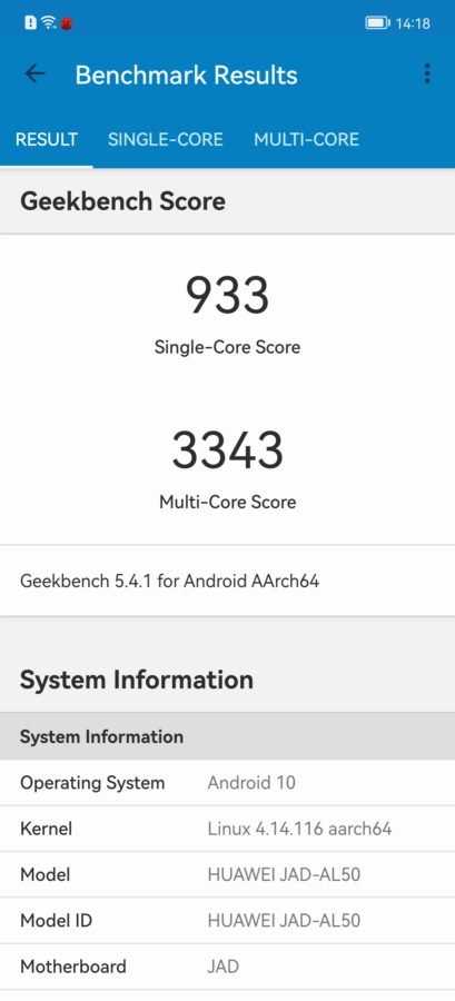 huawei p50 pro geekbench