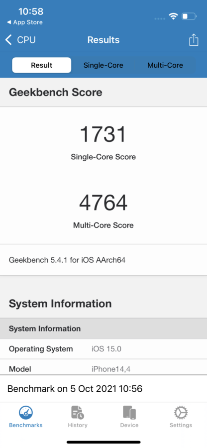 iphone 13 mini geekbench