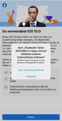 ios 15 Mark Zuckerberg