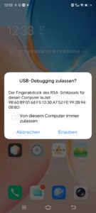 USB debugging erlauben