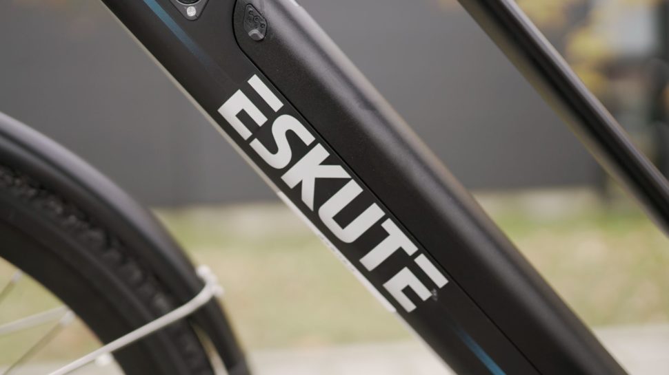 Eskute E Citybike E Bike AKku und Schluessel 1