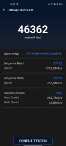 Realme GT Neo2 Test Screenshot Speicher AnTuTu