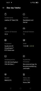 Realme GT Neo2 Test Screenshot Systeminfo