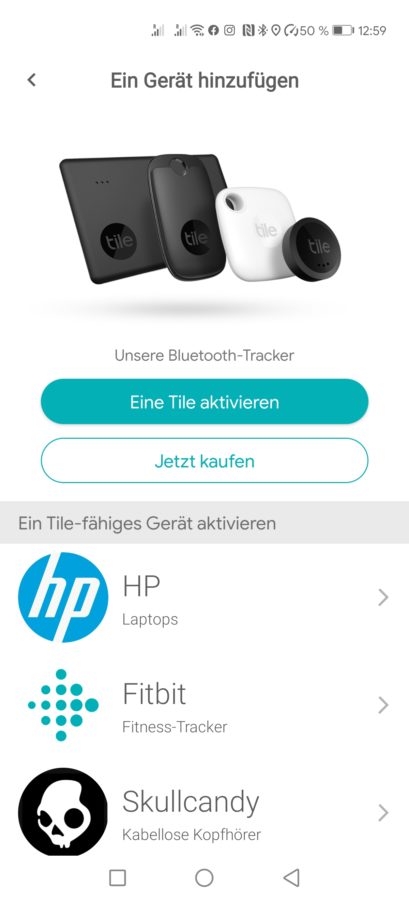 tile android app tracker hinzufügen 2