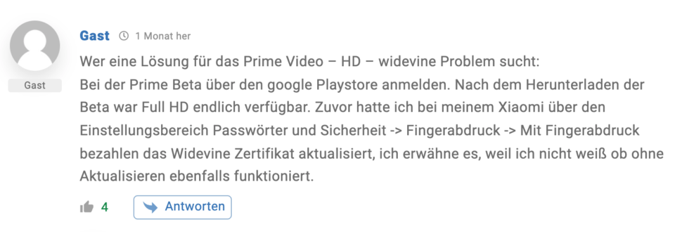 Xiaomi Amazon Prime Video Kommentar