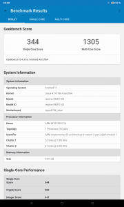 Realme Pad Test Geekbench