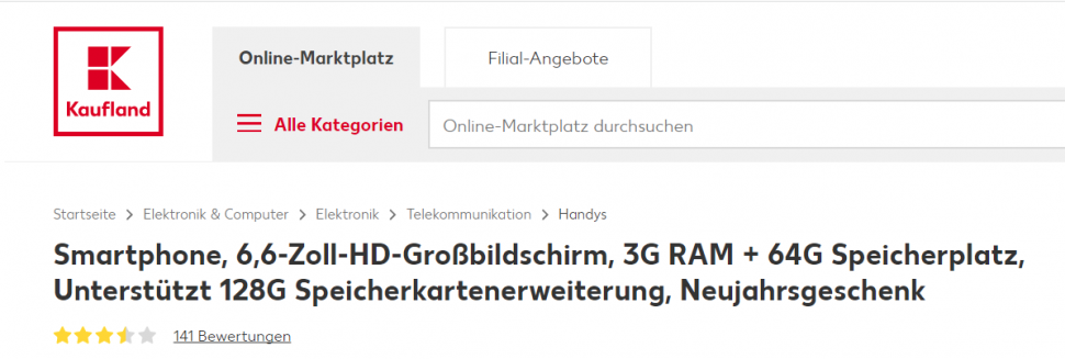 Kaufland Marktplatz Fake Smartphones