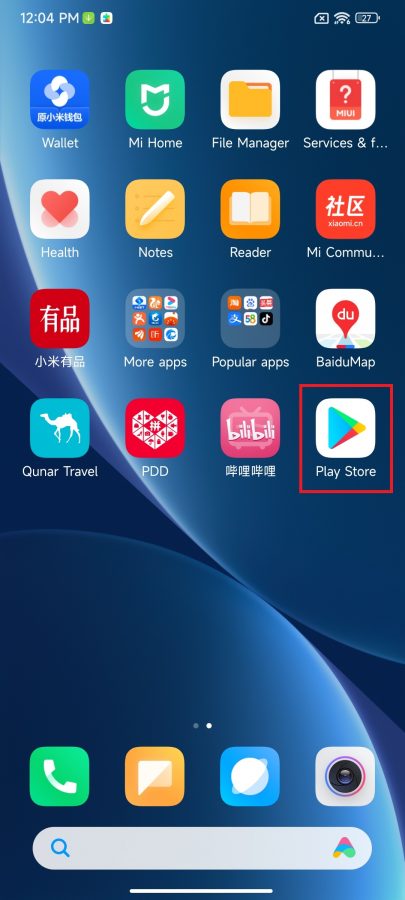 Playstore APK auf dem Xiaomi 12 installieren 6