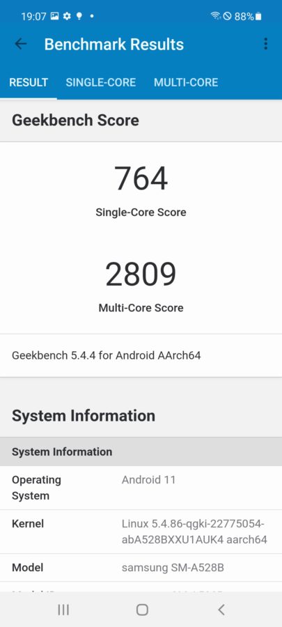 Samsung Galaxy a52s 5g Geekbench 5