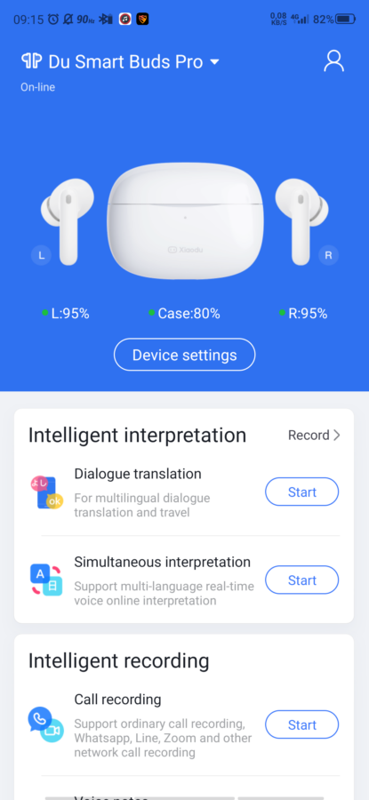 Baidu Xiaodu Du Smart Buds Pro App 3