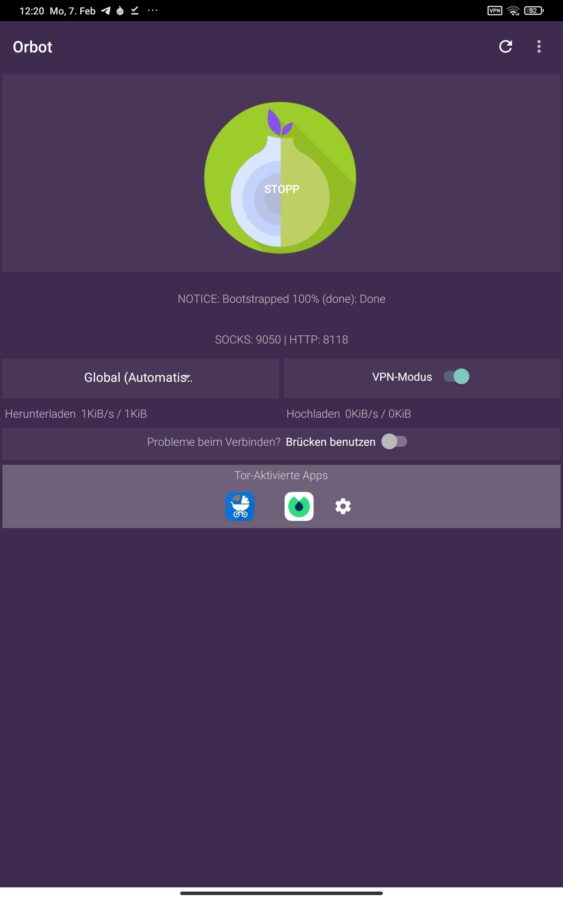 Orbot App Android TOR Weiterleitung Anleitung 5