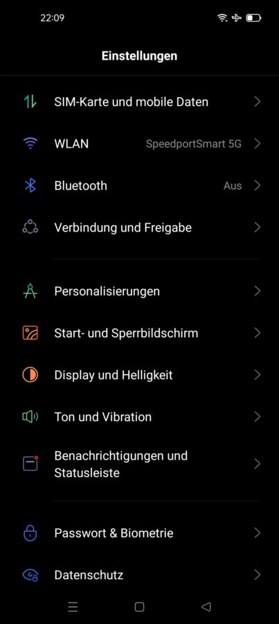 Realme 9i Test Screenshot Einstellungen 2