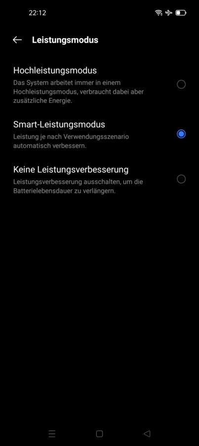 Realme 9i Test Screenshot Leistungsmodus